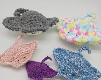 Plush stingray, ocean creature stuffed animal, handmade crocheted stingray