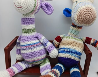 Handmade  giraffe crochet, safari jungle nursery, baby shower gift, birthday gift, bright, kids room, stuffed giraffe, crocheted