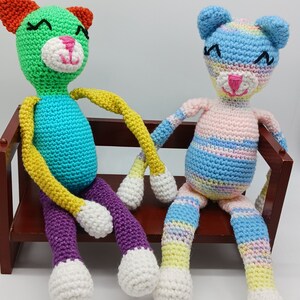 Pattern Only. Amigurumi Cat Crochet Pattern PDF, colorful cat pattern PDF, Cute cat crochet pattern image 5