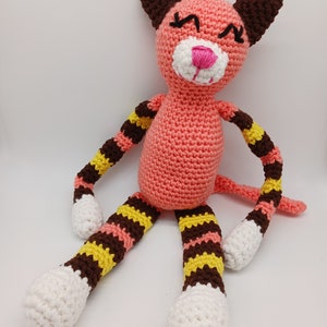 Pattern Only. Amigurumi Cat Crochet Pattern PDF, colorful cat pattern PDF, Cute cat crochet pattern image 4
