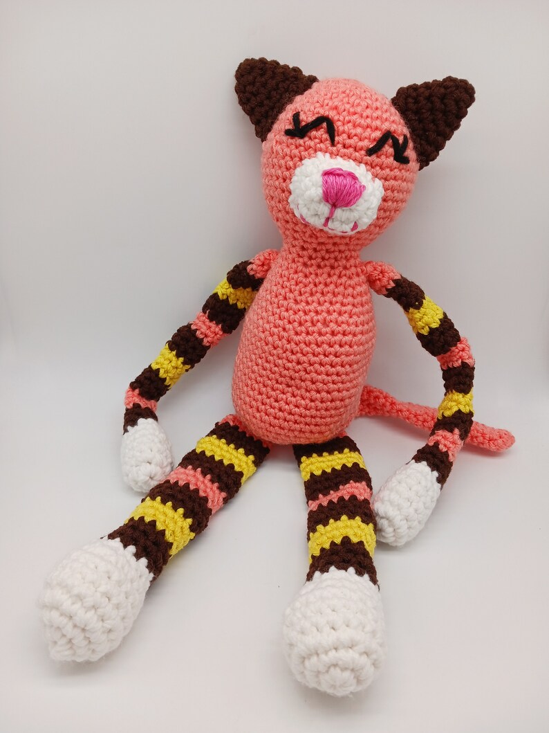 Pattern Only. Amigurumi Cat Crochet Pattern PDF, colorful cat pattern PDF, Cute cat crochet pattern image 4