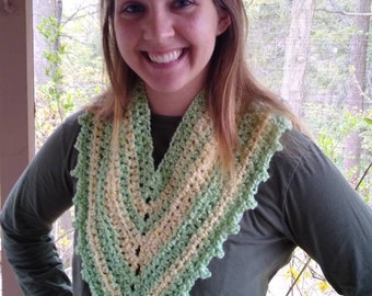 Bandana Cowl, custom made cowl, neck warmer, cotton cowl, handmade crocheted cowl