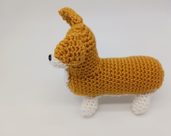 Chubby Corgi Plush, Corgi stuffed animal, crocheted Corgi toy, dog lover gift, Corgi plushie