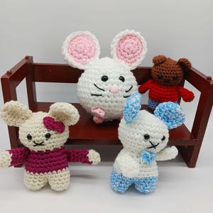 Plush mouse, chubby mouse, cute little mouse family