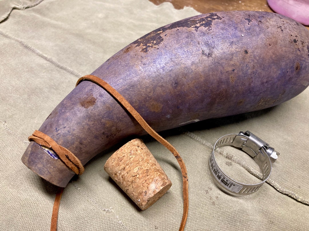 Canteen Gourd All Natural Blue Denim Color Holds 1.25 Cups Etsy