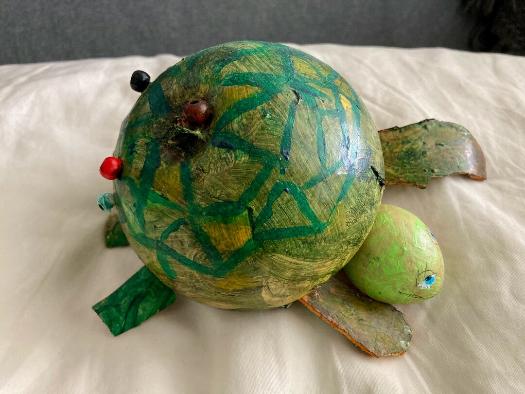 Cute Little Green Turtle Made From Gourd Pieces, 4 Wide Shell Etsy