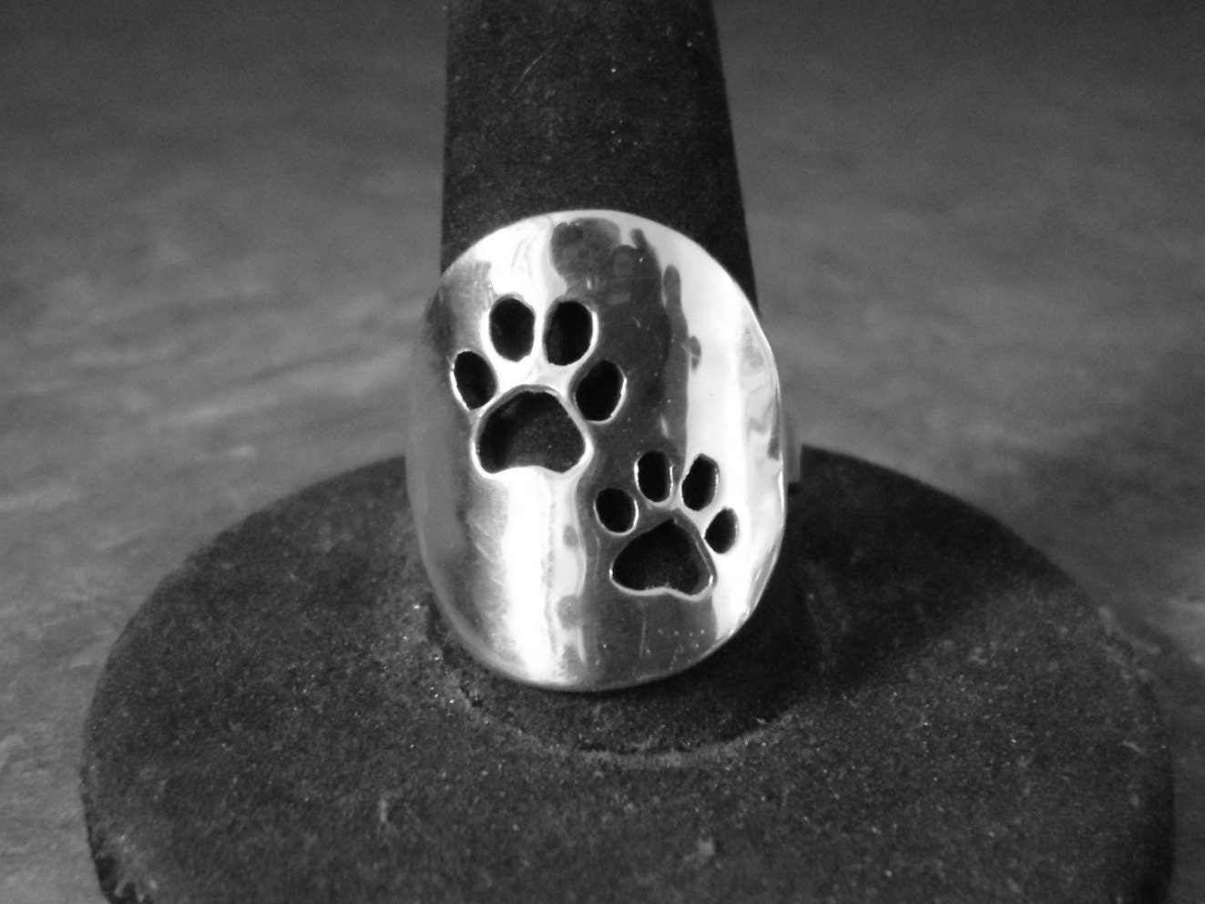 Custom Paw Print Tungsten Men's Ring | Vansweden Jewelers