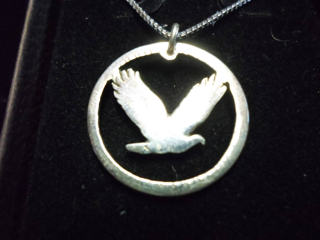 Flying Eagle Quarter W/sterling Silver Chain Etsy