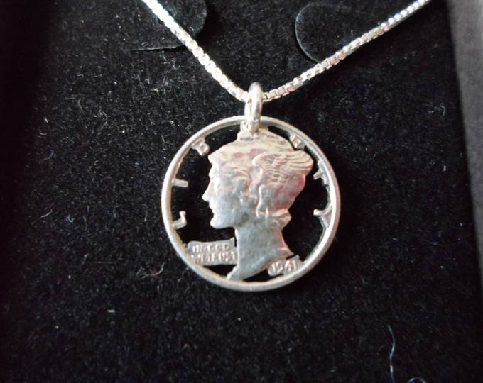 Mercury Dime Necklace w/ sterling silver chain