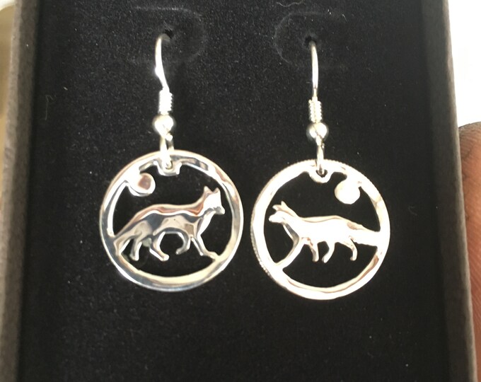 Fox earrings dime size