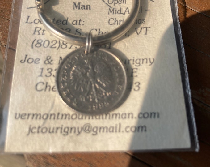 Polish coin charm or key ring