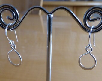 Sterling Silver Infinity Eternity Dangle Wire Earrings
