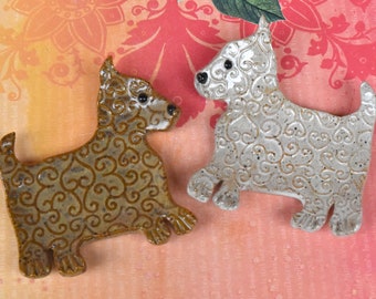 A Scotty Dog Spoon or Fork Rest From the 1920s Unique Tableware Excellent Thought Fun and Practical Vintage Collectible Glass Dog