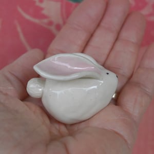 Bunny figurine. Ceramic rabbit. Miniature Bunny sculpture. Hand sculpted hand painted bunny rabbit. Terrarium figurine. Easter bunny
