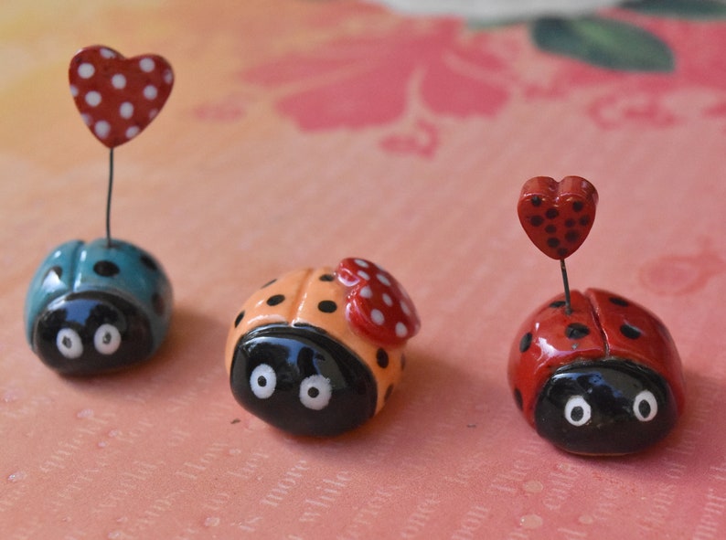 Ladybug figurine. Ceramic Ladybug. Miniature Ladybug Etsy