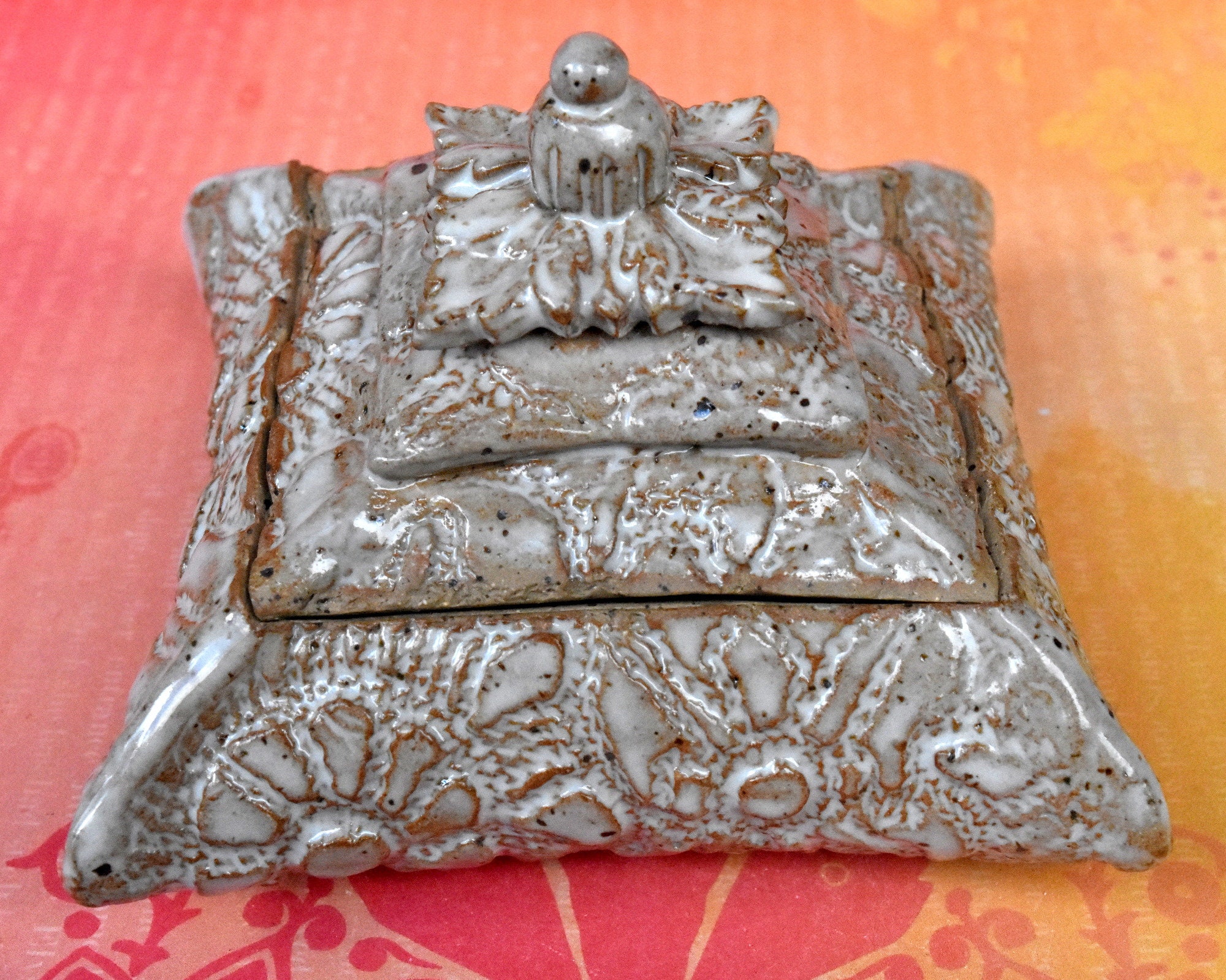 Ceramic jewelry box. Ceramic handmade box. Keepsake box. OOAK Etsy