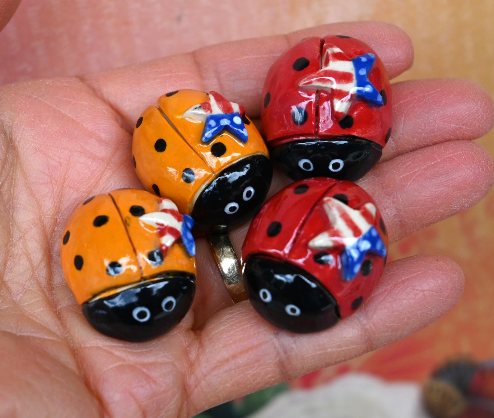 Ladybug Figurine. Ceramic Ladybug. Miniature Ladybug Etsy