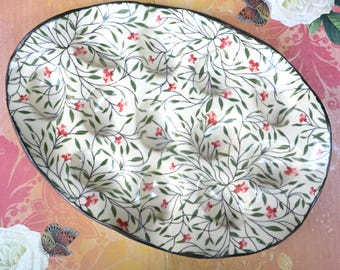 Deviled egg tray. Flower egg platter. Deviled egg holder.