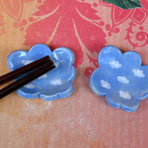 Cloud ring holder. Teeny tiny ring dish. Cloud teaspoon rest. Hand painted cloud. Shower favors. Pill holder. Ring holder. Chopstick rest.