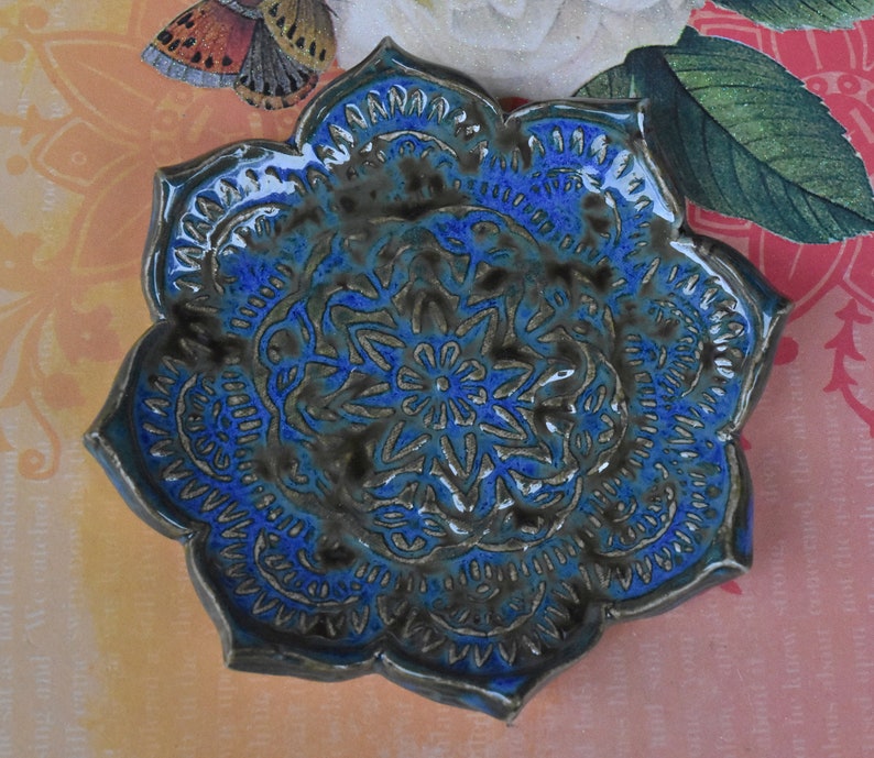 Pink Mandala Ring Dish Jewellery Trinket Holder for Home Bedroom Accessories
