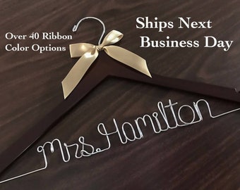 Ships Next Day, Wedding hanger, Priority mail option, wedding photos, bridal, Wedding gift, Bridesmaid gift, name hanger, bridal hanger,