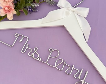 Personalized Wedding Hanger: Wire Name Bridal Gift