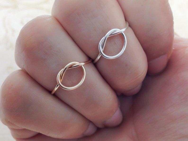 Large Knot ring, infinity knot ring, dainty knot ring, knot ring, reversible ring, adjustable knot ring, tie the knot ring, knotted ring image 1