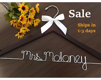Personalized Wedding Hanger: Wire Name Bridal Hanger