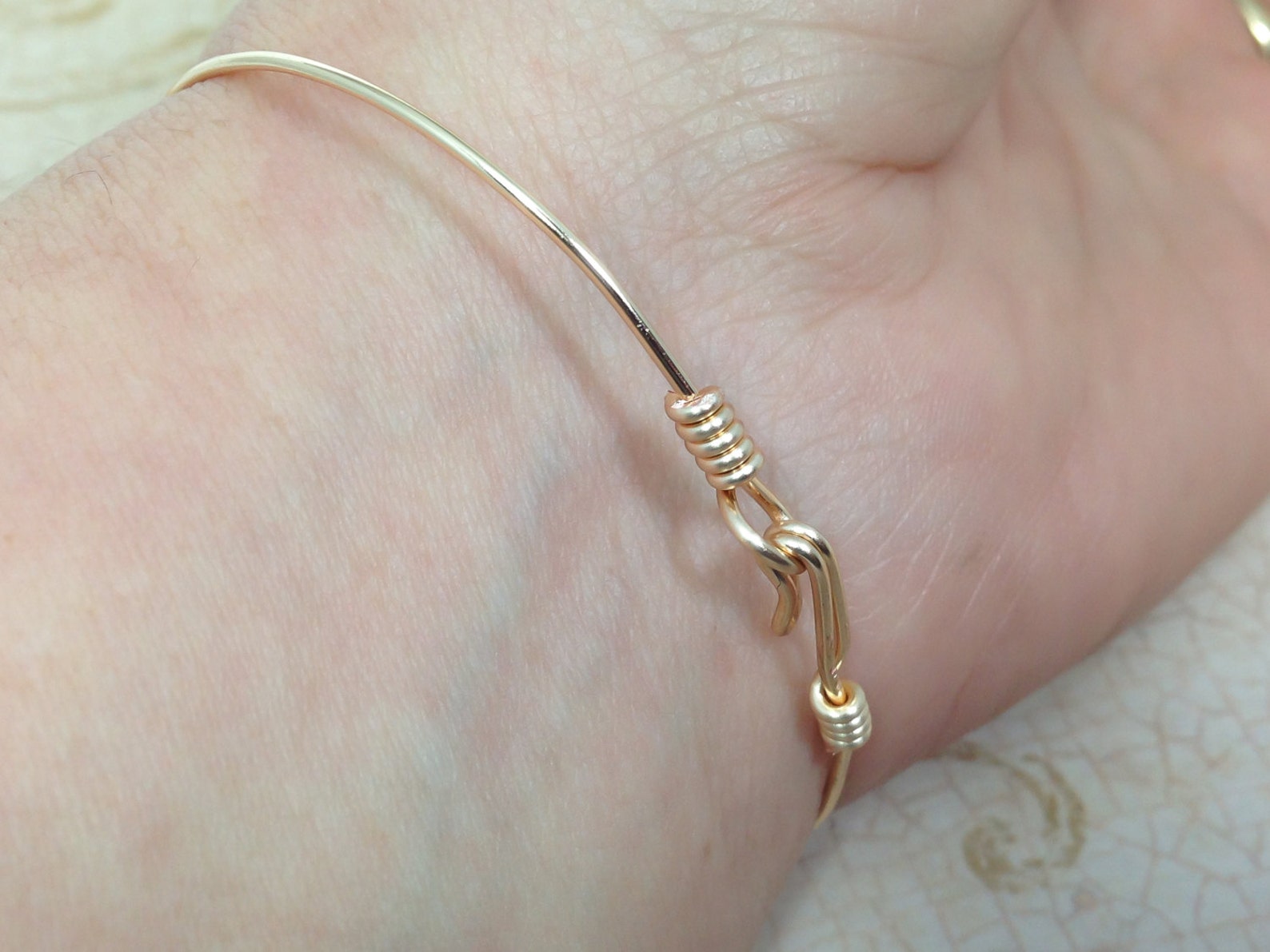 Tie the Knot Bracelet Bangle Bracelet Wire Knot Bracelet Etsy