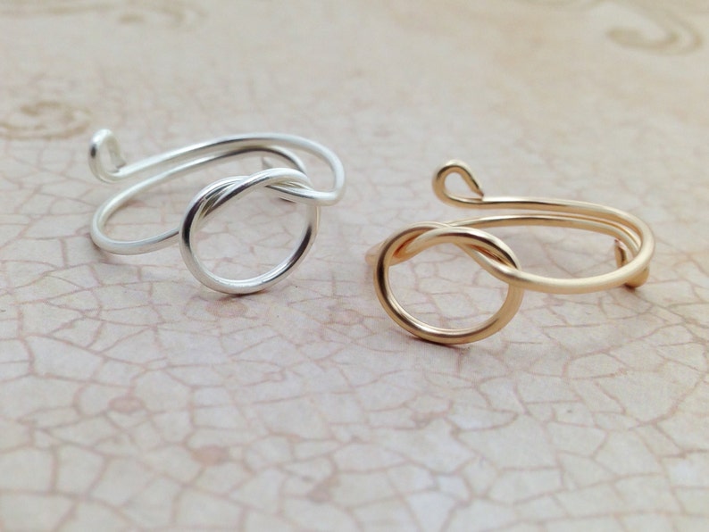 Large Knot ring, infinity knot ring, dainty knot ring, knot ring, reversible ring, adjustable knot ring, tie the knot ring, knotted ring image 3