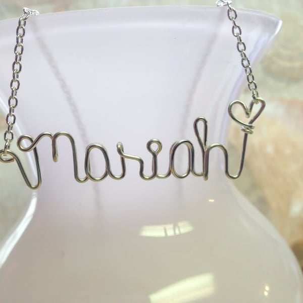 Name necklace, Personalized necklace, wire wrapped necklace, wire wrapped name, name, personalized name necklace, personalized jewerly