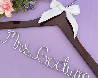 Personalized Wedding Hanger: Wire Name Bridal Gift