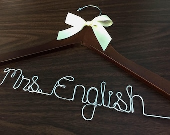 Personalized Wedding Hanger: Wire Name Bridal Hanger