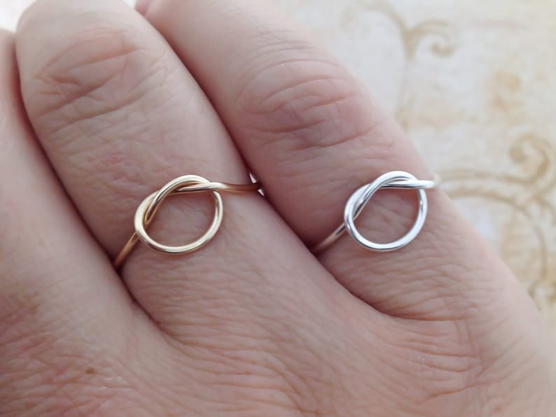Large Knot ring, infinity knot ring, dainty knot ring, knot ring, reversible ring, adjustable knot ring, tie the knot ring, knotted ring image 2
