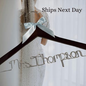 Personalized wedding dress hanger for bride, Customized bride hanger, dress hanger, Wedding gift, Bridesmaid, name hanger, bridal hanger,