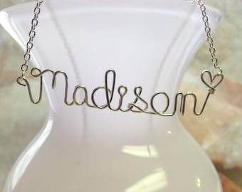 Personalized Wire Name Necklace: Tarnish Resistant Custom Jewelry