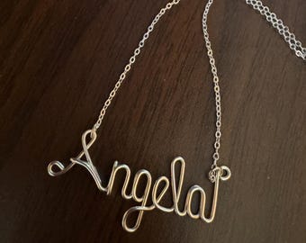 Wire Wrapped Name Necklace: Personalized Jewelry Gift