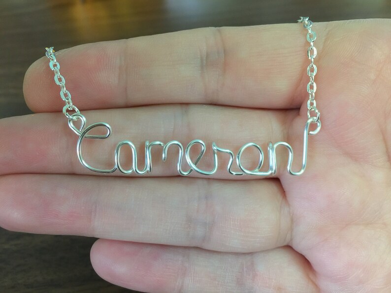 Name Necklace Personalized Necklace Wire Wrapped Necklace Etsy