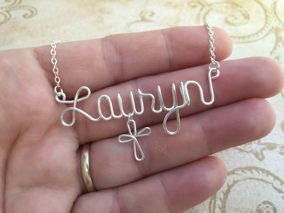 Personalized Necklace Wire Wrapped 