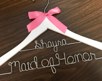Personalized Wedding Hanger with Wire Name: Bridal Gift