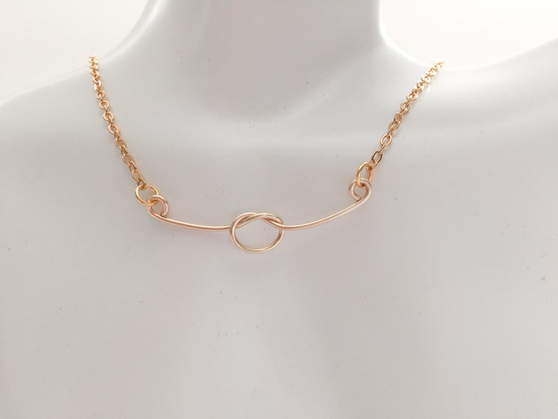 Tie the Knot Necklace Long Ends Knot Necklace Wire Knot Etsy