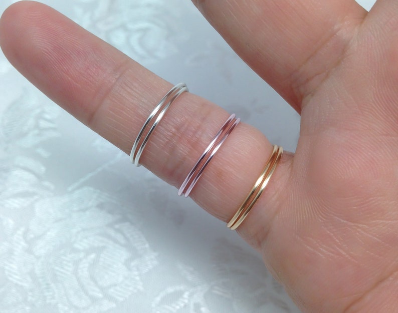 Rose ring, rose knot ring, dainty rose ring, small rose ring, reversible ring, small rose ring, Gold, Silver, Light pink image 5