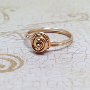 Rose ring, rose knot ring, dainty rose ring, small rose ring, reversible ring, small rose ring, Gold, Silver, Light pink image 2