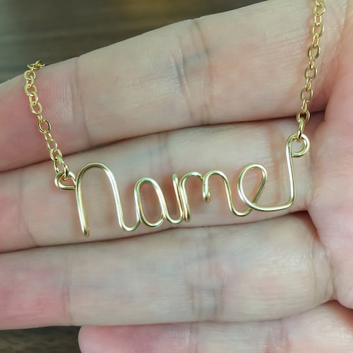 Name Necklace, Personalized Necklace, Wire Wrapped Necklace, Wire Name Necklace, Any Name, Personalized, Name, Personalized Necklace, Gift
