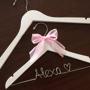 Small flower girl hanger,  Ships in 1-3 days, Wedding hanger, wedding photos, bridal, Wire hanger with ribbon, small hanger, bridal hanger,