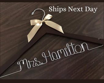Personalized Wedding Hanger: Silver Wire Dress Hanger