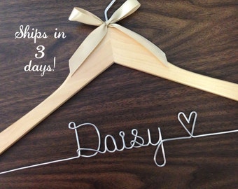 Personalized Wedding Hanger: Wire Wrapped Bride Gift