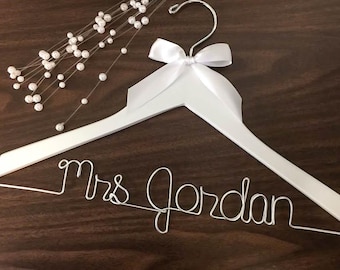 Personalized Wedding Hanger: Wire Name Bridal Gift