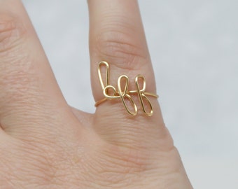 BFF Wire Ring: Silver Plated Adjustable Word Ring