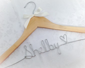Personalized Wedding Hanger: Wire Name Bridal Photo Prop